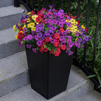 20 Bundles Artificial Flowers for Outdoor Fake Plants for Spring Decoration,Faux Eucalyptus Flowers for Planter UV Resistant Lifelike for Home Porch Garden（4 Color）