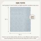 Carriediosa Chunky Knit Throw Blanket 60" X 80" Twin, 100% Hand Made Large Chenille Loop Yarn Soft Fluffy Throws for Couch Sofa Bed, Big Crochet Cozy Heavy Thick Cable Woven Blanket, Light Blue