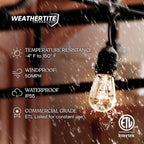 Brightech Ambience Pro Incandescent Outdoor String Lights - Commercial Grade Waterproof Patio Lights with 24 Ft Dimmable Edison Bulbs, Porch String Lights for Patio, Backyard, Christmas - 7 Bulbs 11W