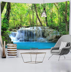 FENDROM Waterfall Tapestry Nature Stone River Forest Scenery Theme Print Landscape Jungle Wall Hanging for Living Room Party Beach Picnic Blankets Tablecloths Wall Decor