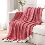 MIULEE Red Super Soft Throw Blanket for Couch, Cozy Fluffy Warm Blankets Lightweight Knit Throw Blankets for Sofa, Bed, Chair, Living Room, Camping, Picnic, 60 x 80 inch