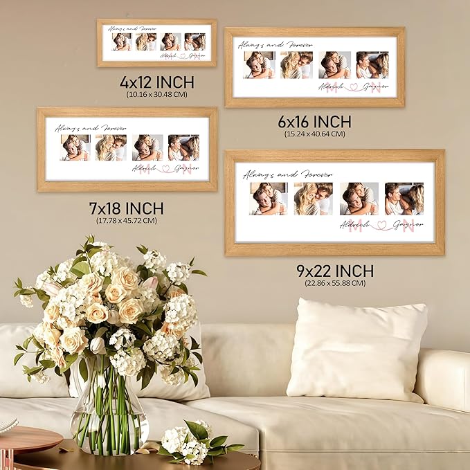 Gifts for Him/Her - Personalized Photo Frame with Love Design, Wall Mount or Tabletop Display, Romantic Gifts for Boyfriend Girlfriend Anniversary Birthday Valentine's