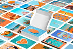 Y2K BOO Peachy Teal Wall Collage Kit - 50 Trendy Peach and Teal Aesthetic Photos for Dreamy Spaces, Perfect Room Decor for Teens, 4"x6" Preppy Wall Art for College Dorms