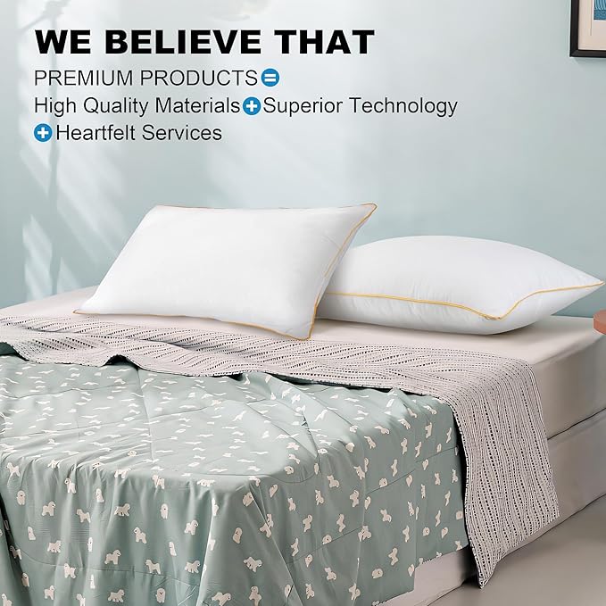 King Size Pillows Set of 2 - Down Alternative Bedding, Cooling Hotel Quality Big Pillow for Back, Stomach or Side Sleepers 20 x 36