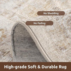 AMOAMI-2X6 Runner Rug-Washable Runners for Hallways-Soft Non Slip Bedside Rugs for Bedroom-Vintage Long Rug for Hallways Entryway Laundry Room Stair Kitchen Bathroom Beige