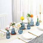 Bud Vases in Bulk 64, Glass Vases for Centerpieces, Small Flower Vase for Centerpieces, Small Vases for Flowers, Mini Vintage Vase, Blue Bud Vases for Wedding Table Decor