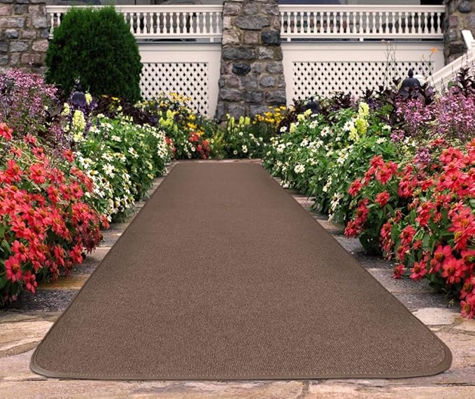 House, Home and More Outdoor Carpet Runner - Brown - 3 Feet x 30 Feet