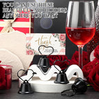 24 Pcs Table Number Holders Place Card Holders for Table 2 Inch Ring Clip Bell Number Holder Metal Picture Holder for Wedding Christmas Restaurant Home Photo Office Memo(Black,Heart)