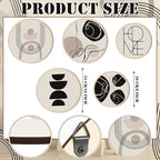 Qunclay 5 Pcs Wall Art Decor Wooden Living Room Wall Decor Bohemian Hanging Farmhouse Geometric 10'' and 8'' Aesthetic Wood Minimalist Posters for Bedroom(Classic)