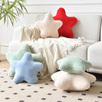 Xiashrk Star Pillow, Decorative Throw Pillows for Bed Couch, 15" Star Shaped Pillow Plush Floor Cushions Room Decor Pillow with Faux Rabbit Fur for Sofa Bedroom Living Room (Grey Blue, 15" x 15")