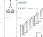 Torino Collection 3-Light Etched Glass Transitional Inverted Pendant Light Brushed Nickel