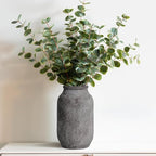 Rustic Ceramic Flower Vase, 9 inch Terracotta Farmhouse Pottery Vase for Home Decor, Farmhouse Decor, Living Room, Shelf, Office, Table Decoration