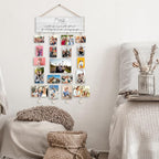 Orchroma Hanging Photo Display with Clips Wall Decor,Best Friends Picture Board for Photos,Friendship Gifts Ideas,Friend Picture Frames Collage Wall Decor for Dorm Room,Christmas Birthday Party (Gray)