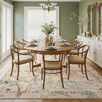 jinchan Botanical Birds 6x9 Beige Area Rugs for Living Room Washable Non Slip Soft Nature Plants Modern Kids Carpet Vintage Ultra Thin Low Pile Indoor Rug for Bedroom Dining Room Nursery Playroom