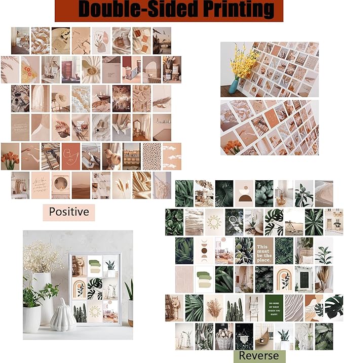 NGETC 50PCS Collage Kit Double-Sided Printed Botanical Illustration Tarot Aesthetic Pictures Retro Art Hippie Room Wall Decor Boho Postcards Pack Nature Posters for Adults Teen Girls Room Decor Collection (lives)