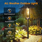 Solar Pathway Lights Outdoor 6 Pack, Bright & Taller Solar Lights Outdoor Waterproof, Auto On/Off 15Hrs+ Morden Path Light Solar Powered Landscape Lights for Yard Garden Walkway Driveway Lawn