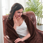 inhand Knitted Throw Blankets for Couch and Bed, Soft Cozy Knit Blanket with Tassel, Diamond Brown Lightweight Decorative Blankets and Throws, Farmhouse Warm Woven Blanket for Men and Women, 60"x80"