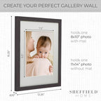 Sheffield Home 9 Piece Gallery Wall Frame Set, 11x14 Inch, Dark Oak