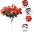 Artificial Fall Flowers for Outdoors, 3 Bundles Faux Azalea Bouquet Silk Flower for Outside UV Resistant Realistic Fake Outdoor Flowers for Planter Porch Patio Garden Walkways Home Fall Decor, Mix