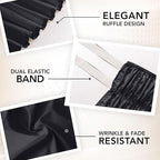 Utopia Bedding King Elastic Bed Ruffle - Easy Wrap Around Ruffle - Microfiber Bed Skirt with Adjustable Elastic Belt 16 Inch Tailored Drop - Hotel Quality Bedskirt, Fade Resistant (King, Black)