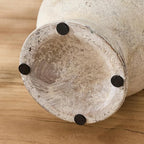 LUKA Antique Ceramic Vase with 2 Handle,9.25 inches Rustic Vase Minimalist Decor, Decorative Vases for Home Decor, Table, Living Room, Shelf, Christmas Decoration(Large,Gray)