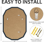 Bathroom Mirrors for Over Sink, Round Frameless Mirrors for Wall, 20x28 Inch Beveled Bathroom Mirror, Bathroom Vanity Circle Mirror for Bedroom Living Room Entryway Home Decor