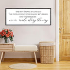 The Best Things in Life Wall Decor Sign 40 x 15 Inch Memories Inspirational Quotes Wood Framed Family Entryway Living Room Home Wall Art for Farmhouse Bedroom Room (Black)