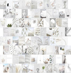 Y2K BOO Elegant White Wall Collage Kit - 100 Aesthetic Posters for Room Decor, Perfect Dorm and Bedroom Wall Art, Minimalist White Collage Kit for Teen Girls