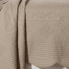 Calla Angel Sage Garden Luxury Pure Cotton Matelasse Quilt Queen, Coffee