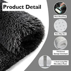 9x12 Fluffy Area Rugs for Living Room,Large Fuzzy Shag Area Rug for Bedroom,Black Soft Non-Shedding Indoor Plush Carpet for Kids Bedroom Nursery Home Decor