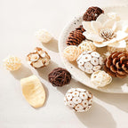 Fall Vanilla Scented Potpourri Bowl Fillers | Sea Salt Dried Flowers | Fragrance Sachet of Petal | White Halloween Vase Decor | Home Fragrance for Bathroom Bedroom Living Room Office (White)