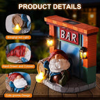 WINTS Garden Gnomes Solar Lights,Solar Gnomes Outdoor,Funny Garden Gnomes Decoration for Lawn,Balcony,Yard,Patio Gnome Gifts for Mom,Men