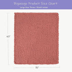 Bigacogo Chunky Knit Throw Blanket for Couch, 51x63 inches, 100% Hand Knitted with Thick Jumbo Chenille Yarn, Cozy Soft Large Rope Knot Cable Crochet Blankets for Sofa Bed Living Room, Antique Red