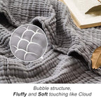 EMME Cotton Blanket Muslin Throw Blanket for Couch Breathable Gauze Blanket All Season Soft and Lightweight Muslin Blankets for Adults (Grey, 50"x70")