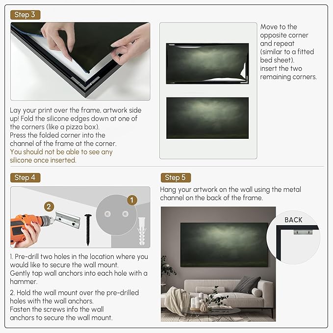 SIGNWIN 36"x72" Extra Large Framed Wall Art Moody Green Abstract Cloudscape, Minimalist Atmospheric Print for Home Living Room Bedroom Decor (Frame Assembly Required)