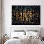 SIGNWIN 46"x72" Extra Large Framed Wall Art Magical Firefly Night Forest, Enchanted Woodland Scene for Home Living Room Bedroom Decor (Frame Assembly Required)