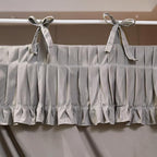 Ruffle Lace up 4 Corners Post Princess Curtain Bed Canopy Cozy Breathable Mosquito Net Cloth for Girls Adults Bedroom Decoration (Grey, 78" W*86" L*82" H/King)