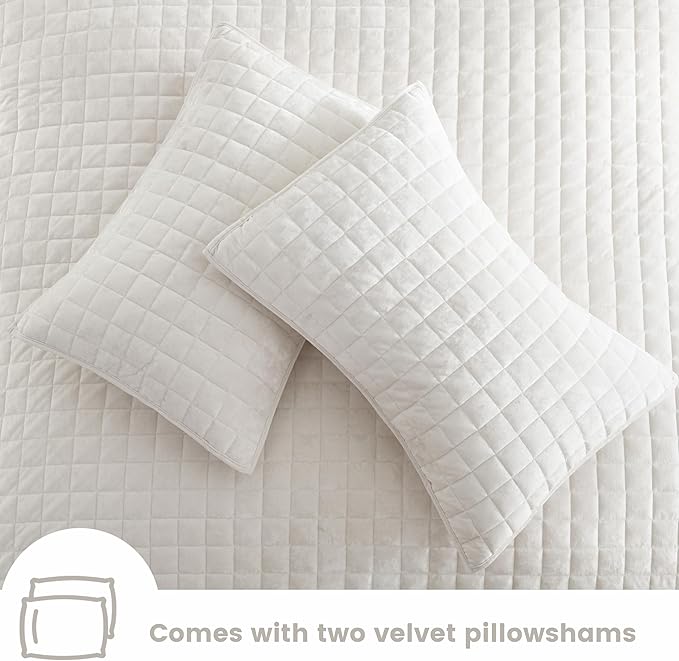 Secgo King Comforter Set for Bed - Velvet Quilts King Size, Black Bedspreads (98 * 106 Inch) with 2 Pillow Shams, Patchwork Reversible Lightweight Bedding