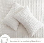 Secgo King Comforter Set for Bed - Velvet Quilts King Size, Black Bedspreads (98 * 106 Inch) with 2 Pillow Shams, Patchwork Reversible Lightweight Bedding