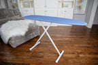 54" Full-Size Adjustable Ironing Board w/Thick Pad Cover, Leg Locking System, Foldable and Collapsible, Heavy-Duty Alloy Steel Construction, Space Saving Design - Blue
