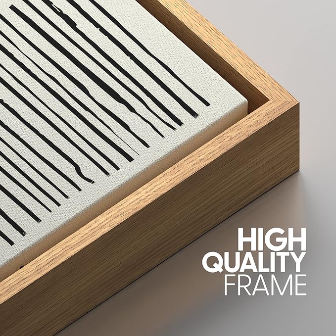 SIGNWIN Canvas Print Wall Art Line Art with Yellow and Red Squares Geometric Line Illustrations Modern Art Mid-Century Modern Warm for Living Room, Bedroom, Office - 16"x24"x3 Natural