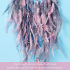 Dreamlike Moon Dream Catchers Wall Decor Crescent Dream Catcher with Crystal Stone Star Shaped Tree of Life Pendant Handmade Pink Feather Dreamcatchers Wall Hanging for Girls Bedroom Wedding Gift