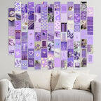 Soft Purple Dreamy Aesthetic Wall Collage Kit – 100 Mystical & Classic Photos, 4"x6" Semi-Gloss Prints for Teen Girls Dorm Room Decor, Elegant Purple Moments, Ideal Gift for Birthday & Graduation