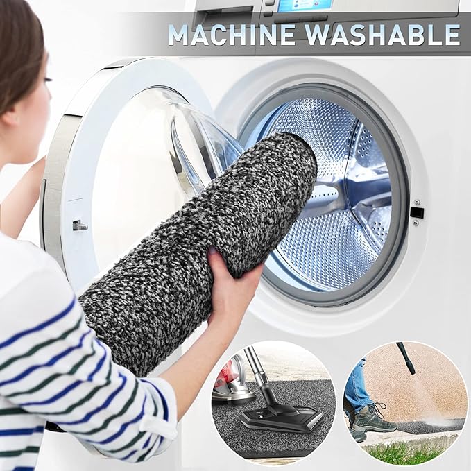 Mibao Front Door Mat, Dirt Trapper Welcome Mat for Outdoor Indoor, Non-Slip Waterproof Doormat, Durable Machine Washable Low Profile Entry Rug for Back Door Outside Patio Porch, 48" x 36", Grey