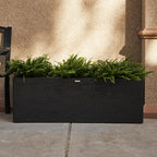 42 Inch Rectangular Concrete Planter（42Lx14Wx15H，58 Pounds）,Durable All-Weather Use with Drainage Holes,Large Rectangular Planter for Outdoor Indoor Plants