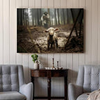 Framed Jesus Christ Wall Art Canvas Jesus and Lamb of God Christian Painting Prints Biblical Wall Decor Religious Room Decor for Church Prayer Room Christian Schools Hospitals 24'' x 36''