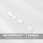 HolidayIdeas 4 Panels Linen Outdoor Curtains for Patio Waterproof White Curtains 84 Inch Length-Outside Curtains Weatherproof, Privacy for Pergola, Porch, Gazebo-54 Wide x 84" Long