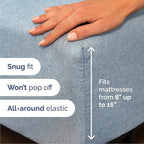 Cal King Size 4 Piece Sheet Set - Comfy Breathable & Cooling Bed Sheets Set - Hotel Luxury Bedding for Women, Men, Kids, Teens, Boys & Girls - Deep Pockets and Wrinkle Free - Blue (Heathered Sheets)