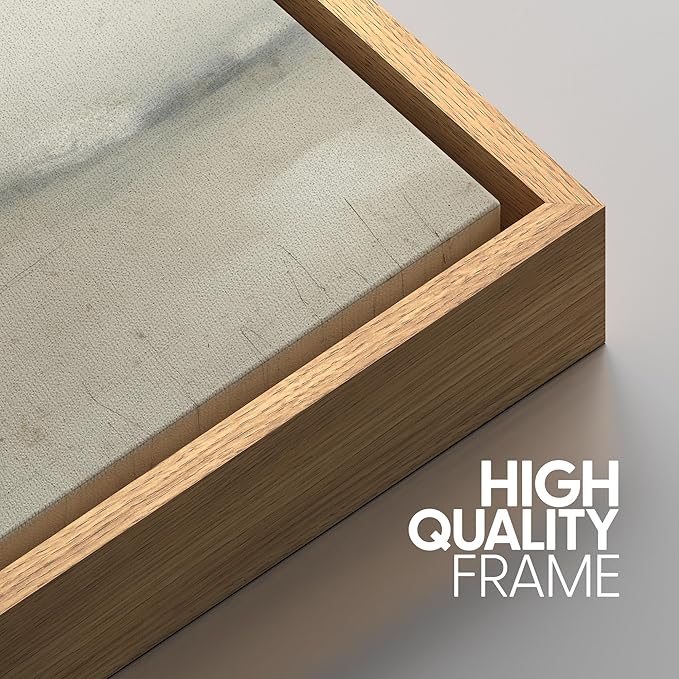 SIGNWIN Framed Canvas Print Wall Art Soft Neutral Cloudscape Minimalist Sky Photography Modern Art Minimalist Black and White for Living Room, Bedroom, Office - 24"x36"x3 Natural