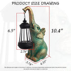 Elephant Garden Statue Outdoor Décor with Solar Lights Lantern,Elephant Solar Light Figurines Outside Decorations for Yard，Lawn Patio, Balcony, Unique Housewarming Gifts